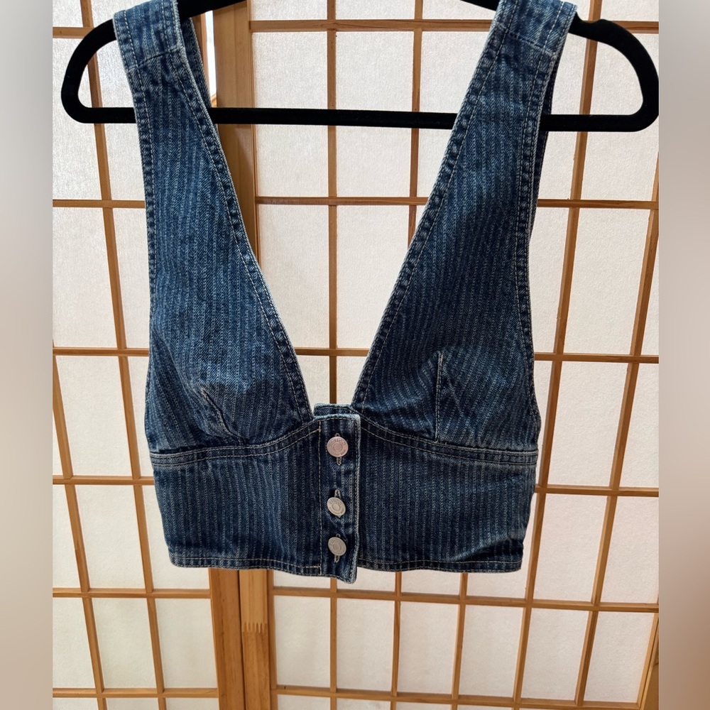NWOT Etica Denim Stripe Top Size S